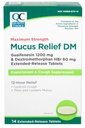 质量选择 最大强度 Mucus Relief DM, Cough Presidents and Expectorant, 12 hour Relief, Guaifenesin 1200 mg 和 Dexteromethophan HBr 60 mg 扩展释放片, 14 计数