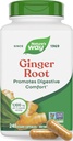 Nature's Way Ginger Root Capsules 550 mg每只胶囊,消化性舒适性* 减少运动相关纳赛尔*,每2只Capsules 1,100 mg,非GMO项目验证,Vegan,240 counter(包装May Vary)