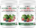 超级食品红绿粉 - 11.64 oz (Pack of 2), Prebiotics & Probiotics for Digestive Health, 超级食品红绿粉与Ashwagandha,抗氧化剂, Vegan, 非GMO