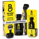 胡子俱乐部 Premium Derma Roller & Beard Growth Oil - 面部、体部和鳞片用540颗钛的微需求滚油 - 带Sandalwood & Cedar Beard Oil的胡子滚油