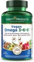 纯度产品Omega 3-6-9 Vegan和蔬菜配方-“5 in 1” 基本脂肪酸复合物-科学配方的基于植物的Omega 3 6 9 基本脂肪酸(EFA)-来自(60)