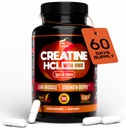 Creatine HCL Capsules with HMB - 男女工作补编,肌肉构建器,耐力,强力,优于单水合物:即时为最大吸收,无负载,无Bloat,180 Vegan Capsules