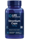 生命延伸 Strontium Caps, Trace Mineral for Advanced Bone Health Support, Gluten Free, 非GMO, Vegetarian, 90 Capsules (英语).