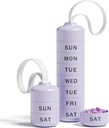 Betife Cute Pill 组织者,用于旅行的Cute Weekly Pill Box,Cute Daily Pill 案例7天,有7个大可堆叠的比较,Sturdy ABS Pill Holder 用于维生素补充药物(紫色)