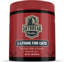 猫和猫的L-赖氨酸-900毫克 L赖氨酸Powder for Cat for 豁免和呼吸支持 - 猫的L-赖氨酸, Prebiotics, Krill, & DMG for Immune System, Eye Health and Sneating