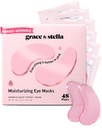 grace & stella Award Winning Under Eye Mask - Reduce Dark Circles, Puffy Eyes, Undereye Bags, Wrinkles - Gel Under Eye Patches - Gifts for Girlfriend - Vegan Cruelty-Free Self Care (48 Pairs, Pink)