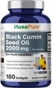 NusaPure 黑种子油 每架服务2000mg - 180 软胶帽(非GMO,无Gluten-free) 冷色 Nigella Sativa