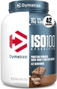 Dymatization ISO100 Whey蛋白蛋白粉溶胶,Fudge Brownie, 25g of 蛋白质, 3 英镑, 5.5g BCAAs, 不足 120 Cal., Gluten Free, 1g Fat, 1g Sugar, 2g Carb (42 services)