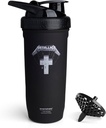 Smartshake Rockband 重力无锡 蛋白质摇摆瓶900 ml → 30 oz – 防漏螺丝穿Lid – BPA Free – Unisex – Metallica 瓶装的木偶Logo大师