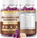 3000MG 蘑菇复合剂 10 Blend - 狮子的Mane Gummys 成人, Cordyceps, Shiitake, Reishi, Chaga, - 脑,免疫支持和压力救济, 能源, 蘑菇 男女补充品 60ct