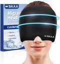 SALILA Migraine Relief Cap - 高级冷却Gel冰包,无臭头痛帽,一个尺寸适合所有,冷热治疗Sinus,紧张,压力缓解 - 即时头痛舒缓