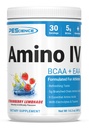 PE Science Amino IV BCAA 和 EAA 粉末、基本氨基酸、陶林、用于水分和肌肉恢复的电解剂、男女无糖、后工作-草莓柠檬汁,30种