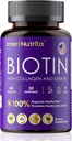生物锡与水解Colagen和Keratin,5,000mcg 生物锡促进毛发生长,皮肤和钉子及能源生产,美国制造-维生素A,C,D3,E,B1,B2,B7,B12复合体