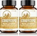 HPD Rx Premium Organical Cordyceps 蘑菇抽取 能源、耐力和豁免性能补编 2250 mg, 240 capsules, pack of 2