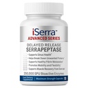 iSerra 250 000 SPU Serrapeptase Enzyme - 90 最大强度 Capsules - 最多 12x More Potent than Other Serrapaptase - 延迟释放技术 - 高潜力 N-GMO, Gluten Free, Vegan (Pack of 1)