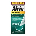 Afrin No Drip 重度摄入性鼻雾双包,非沉睡,快速减压剂用于鼻咽和鼻塞压力缓解,成人和儿童6岁及老年人,5 fl oz(包2)
