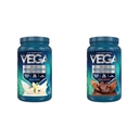 Vega蛋白 & Greens Bundle,巧克力 + 香草(每个25种) - 植物基蛋白粉,Keto-Friendly,Gluten Free,Non乳品,Vegan,Non Soy,Nn GMO,Lactose Free