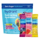 Hydrent - 水分粉品种包,30个人无糖即时电解液还水包 - 零糖饮料混合,用于日常使用,旅行和工作.