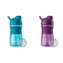 BlenderBottle 20-Ounce 体育混音器摇摆瓶与 BlenderBall Wire Whisk, Plum 和 Teal