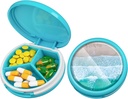 Serfeymi小药盒 - 3 Portable Pill Box for Purse Pocket, Concess mini Travel Pill case - 适合医药,维生素,鱼油,补充品 - 浅蓝色(贝)