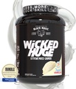 世界营养包 与黑色魔法 邪恶的巨型兼容 - Mass Gainer French Vanilla Flavor for Muscle Support and Recover, 7.24 LBS 蛋白粉补充剂与键链