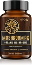 HPD Rx 蘑菇 Rx 有机蘑菇 提取 Blend Max 豁免剂量,狮子的玛恩,查加,瑞希,Shiitake Maitake和土耳其 Tail 蘑菇 Supplements | 2250 mg,30天供应,包装1