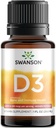 Swanson 维生素D3 液滴 400 Iu (50 mcg) 1 f Ounce (29.6 ml) 液滴