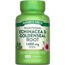 Nature's Truth Echinacea Goldenseal Capsules | 1400mg | 100 Counter | Vegan, Non-GMO & Gluten Free Supplement | 草本支持综合体