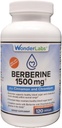 Wonder Laborators Surperior Absolute Berberine HCL 1,500mg + 肉桂,铬,以及葡萄糖,心脏和免疫系统生物Perine维护 Gluten & GMO Free - 120 Capsules