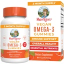 MaryRuth Orth Organics Vegan Omega 3 Gummys for adderns \\ 2个月供应\无糖 配有维生素C \ Flaxseed Oil Immune 支持\\ 总体健康\ 没有鱼味\\ 60个伯爵