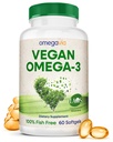 OmegaVia Vegan Omega 3号补编,Algae Omega 3号鱼油替代品,300mg Vegan DHA 脂肪酸,植物基,行星与海洋友好,IAOS 5星测试,60软胶