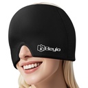 Migraine Relief Cap, All Around Gel 覆盖可重复使用的头痛 Relief Cap, Black Migraine Cap for Headche Relief, Puffy Eyes (英语:Puffy Eyes (film)) 黑米格雷恩头痛 Relife Cap for Headche Relief, Puffy Eyes