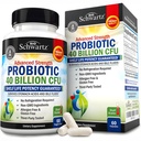BioSchwartz Daily Probiotic Natureal Supplements - 40亿 CMU 古特健康 - 男子和妇女的Probiotics - Astragalus & Lactobacillus 的消化性健康 - 大陆架稳定 - 60个计数