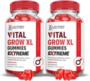 合理实验室(2 Pack Virtual Grow XL Extreme 2000MG 性能 Gummys 高级公式,与ACV Pomegranate Beet Juice Powder B12 Vegan Non GMO 120 Gummys 设计