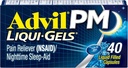 Advil PM Pain Reliver and Nighttime Sleep Aid, 与Ibuprofen合作治疗疼痛缓解症和二酚胺 Citrate for a Sleep Aid - 40 化妆卡片