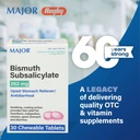 Bismuth 亚甲状腺素262mg Chewables - 提供心脏灼伤,消化不良,恶心,痢疾,以及安装胃部救治 - 抗痢疾 - 30张可切片