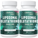 8-in-1 Liposomal Glutathione 2400 MG,高吸收抗氧化剂配方 — 含Hyaluronic酸,Alpha-Lipoic酸,Resveratrol — 皮肤,肝脏解毒和免疫系统,120软胶