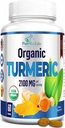 有机Turmeric - 2100mg USDA 有机Turmeric Curcumin with Black Pepper, Vegan - 60 片
