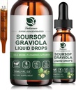 Soursop Graviola Leaf 提取液滴 Plus 纯植物海 Moss 细胞支持与再生,豁免,活体,Gut & Antioxidant - Soursop 比特斯液体,30日供应,1 Fl Oz