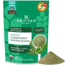 Navitas Organics Superfoods+ Greens Blend for Detox support (Moringa + Kale + 小麦草), 6.3oz Bag, 30 services——有机,非GMO, Vegan, Gluten-free, Keto & Paleo...
