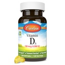 Carlson - 维生素D3,4000 IU(100 mcg),维生素D补充剂,骨骼和免疫健康,Cholecalciferol补充剂,Gluten Free维生素D Capsules,120软胶