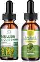 Mullein Drops for Lungs, Mullein Leaf 提取1000MG for Lung Cleanse & Soursop Graviola Liquid Drops 1800mg, Soursop 叶片提取用于细胞再生