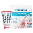 DripDrop 无糖水解包 - 零西瓜 - 单服务电解质 粉末 饮料混合 - 非GMO, Gluten Free, Vegan - 32 棒