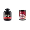 《黄金标准》100% Whei蛋白原生离子酸- 双富巧克力 74 服务 + 氨基能- BCAA, 氨基酸, Keto 友好型, 绿色咖啡提取-水果浓缩, 30 服务
