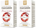 Solgar Full Spectrum Curcumin Brain Works, 90 Licaps - Support Memory Recall, Focus, Cognitive Function - Antioxidant Support - Curcumin, BacoMind, Choline, Vitamin B12 - Non-GMO, Vegan - (Pack of 2)
