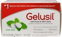 Gelusil Antacid & Anti Astias 用于心脏灼伤的减压、酸逆流、布洛丁和气体、冷薄荷-100ct Blister包装