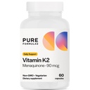 纯Formulas 维生素 K2 MK7(Menaquinone-7) → 高潜力 90mcg → 60 蔬菜 Capsules → Bone & 心血管支持 → 无豆类,非GMO,60日供应