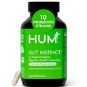 HUM Gut Instinct Daily Probiotics for Munne Professional and Menix, 消化性健康,乳房杆菌,Bifidobacterium Strains for Immune 支持,健康乳腺多样性的Probiotic 补充, 30 Capsules