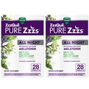 ZzzQuil Pure Zzzs All Night扩展释放,梅拉托宁睡眠援助片,帮助你保持睡眠更长,成人睡眠援助片,每片2毫克,总片56枚(2包共28枚)