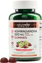 NatureWise Ashwagandha Gummys - 草莓 Kiwi - KSM-66 配有维生素D3 - 镇定Mood支持 - 蔬菜 - 非GMO, Gelatin和Gluten Free - 60 Counter [1-Month Supplement] (英语).